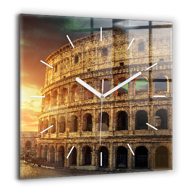 Négyzet alakú üvegóra 60x60 Római Colosseum