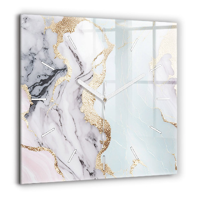 Négyzetes üvegóra 60x60 Pasztell márvány