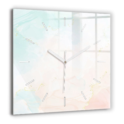 Szögletes fali üvegóra 60x60 Akvarell márvány