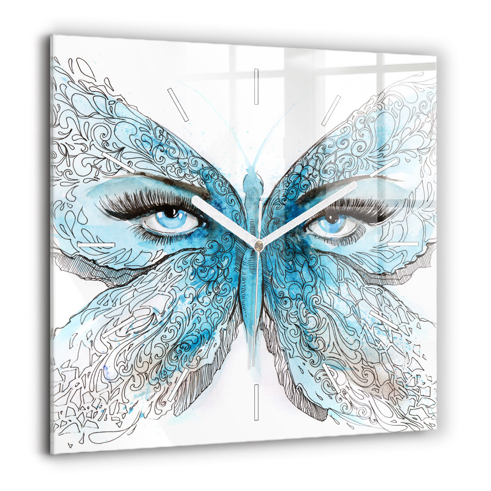 Négyzet alakú üvegóra 60x60 Pillangó alakú arc