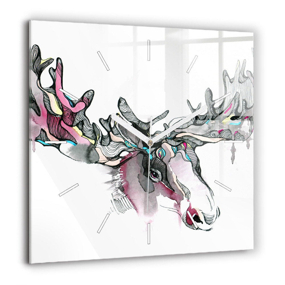 Szögletes fali üvegóra 60x60 Szarvas absztrakt