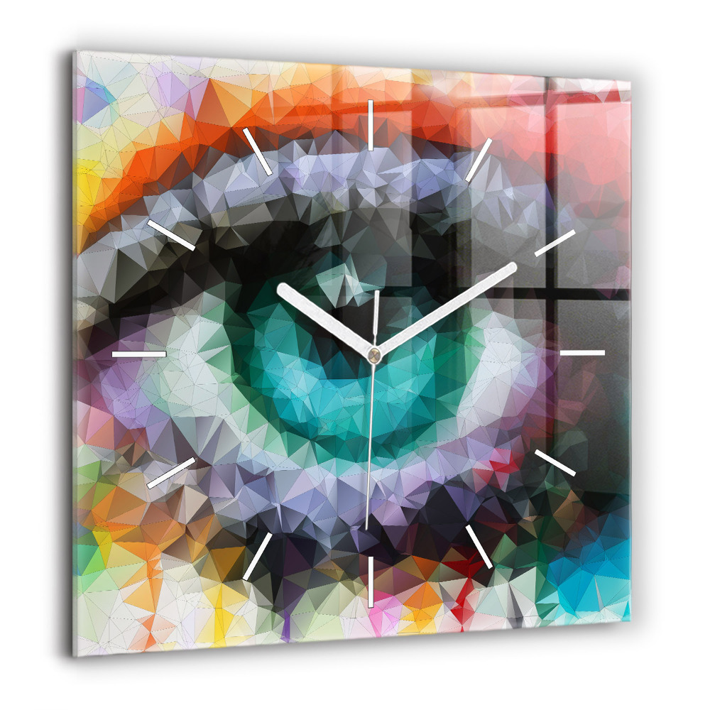 Négyzetes üvegóra 60x60 Színes emberi szem