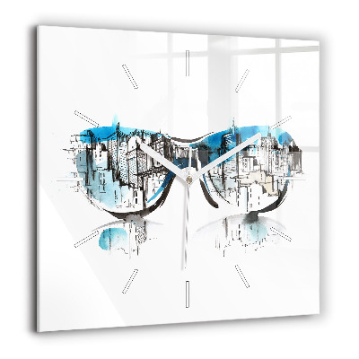 Szögletes üvegóra 60x60 A város szemüvegben