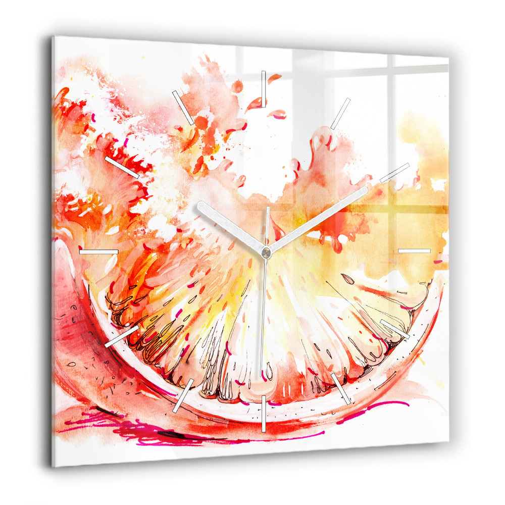 Négyzetes üvegóra 60x60 Festett narancs