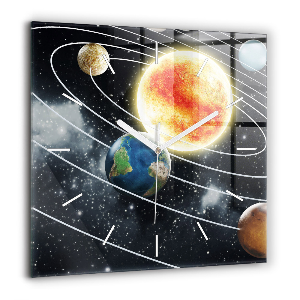 Szögletes fali üvegóra 60x60 Naprendszer