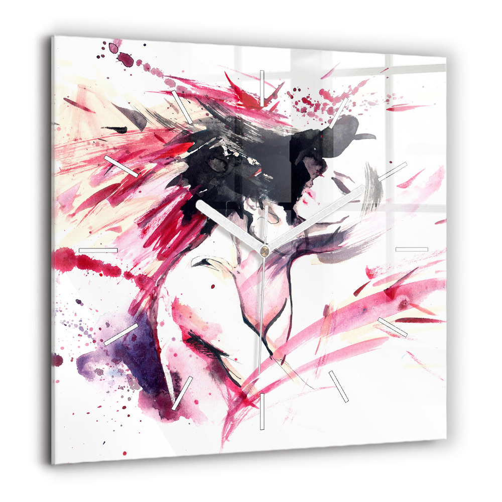 Szögletes üvegóra 60x60 Absztrakt szerelmesek