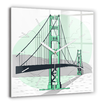 Szögletes fali üvegóra 60x60 Zöld híd