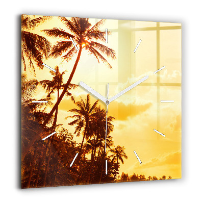 Szögletes fali üvegóra 60x60 Napfényes pálmafák