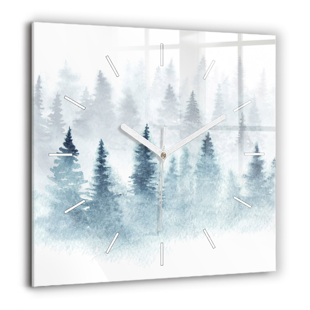 Négyzet alakú üvegóra 60x60 Téli erdő