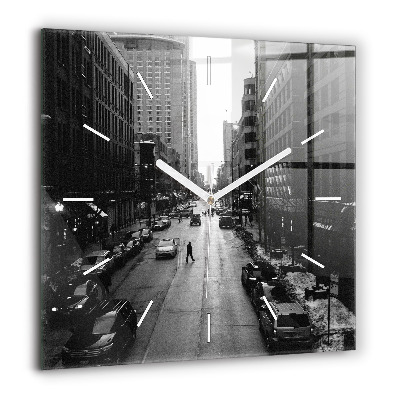 Szögletes fali üvegóra 60x60 Chicago város utcái