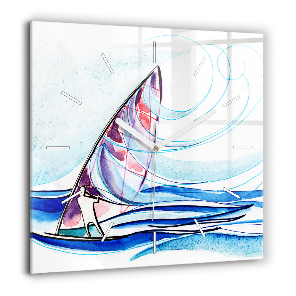 Négyzet alakú üvegóra 60x60 Szörfdeszka