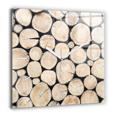 Négyzetes üvegóra 60x60 Vágott fatörzs