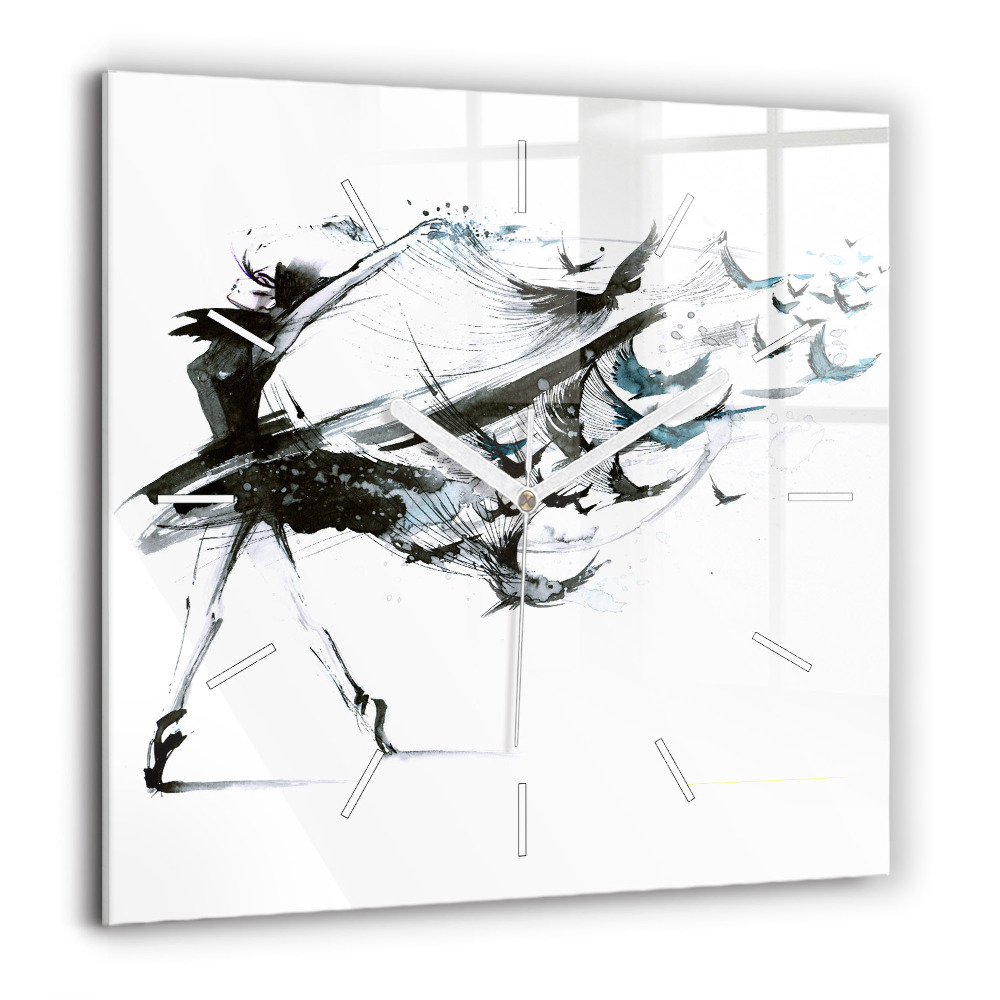 Szögletes üvegóra 60x60 Nő táncol balett