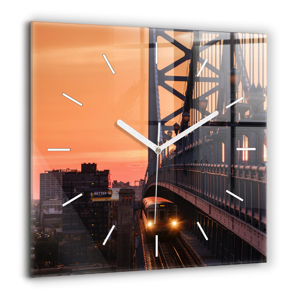 Négyzetes üvegóra 60x60 Benjamin Franklin híd