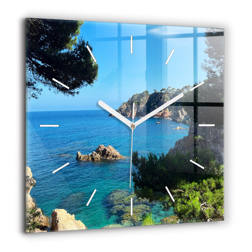 Négyzetes üvegóra 60x60 Costa Brava partja