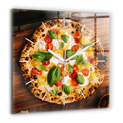 Négyzetes üvegóra 60x60 Olasz pizza