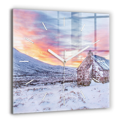 Négyzet alakú üvegóra 60x60 Házikó a hegyekben