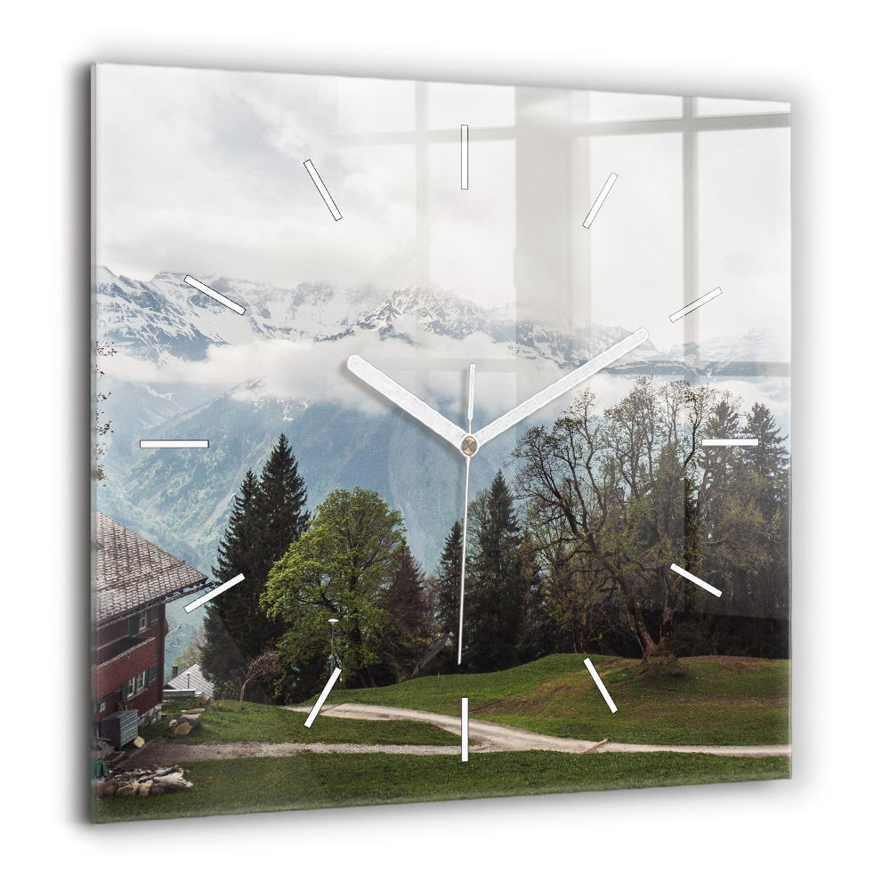 Szögletes fali üvegóra 60x60 Hegyi kilátás