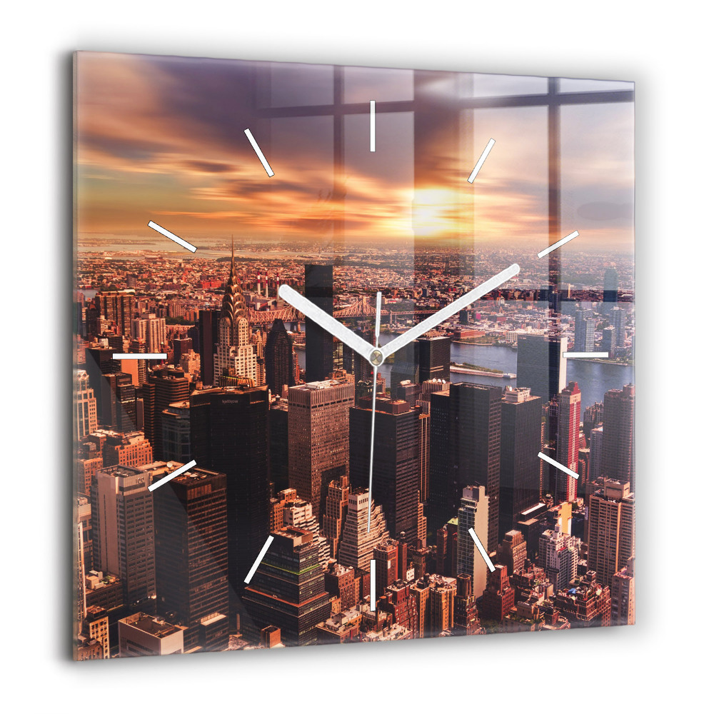 Négyzetes üvegóra 60x60 A város nyugati panorámája