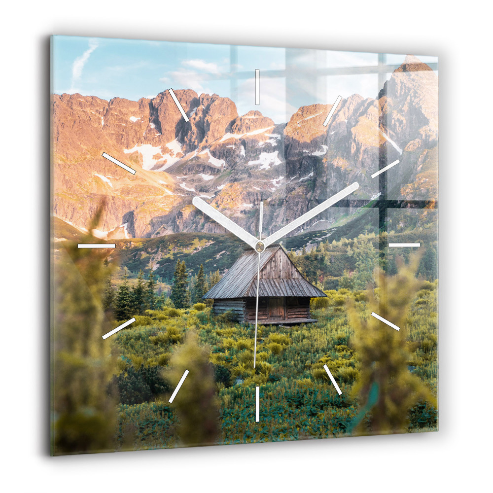 Négyzetes üvegóra 60x60 Házikó a Tátrában