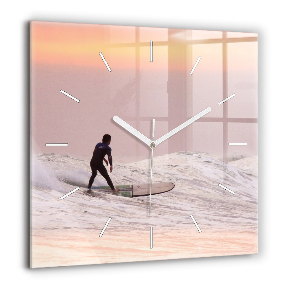 Szögletes fali üvegóra 60x60 Szörfös Hawaiin