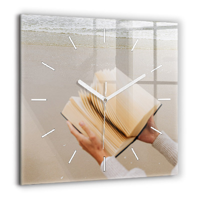 Szögletes üvegóra 60x60 Egy pillanat egy könyvvel