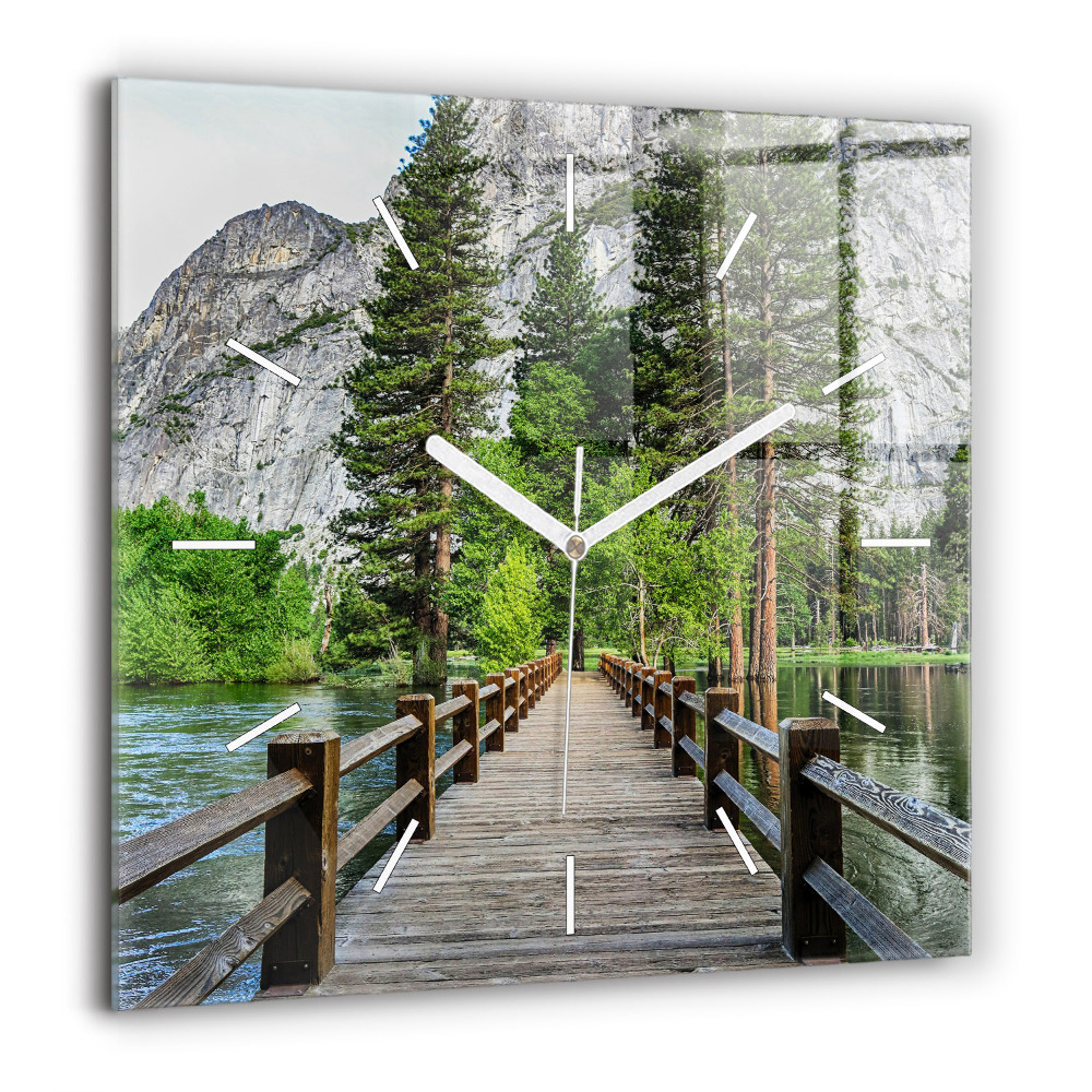 Szögletes fali üvegóra 60x60 Yosemite fahíd