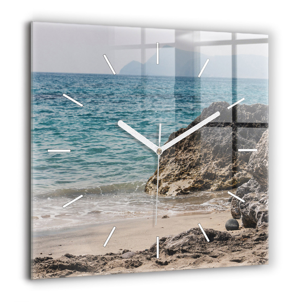 Négyzetes üvegóra 60x60 Kilátás a Földközi-tengerre