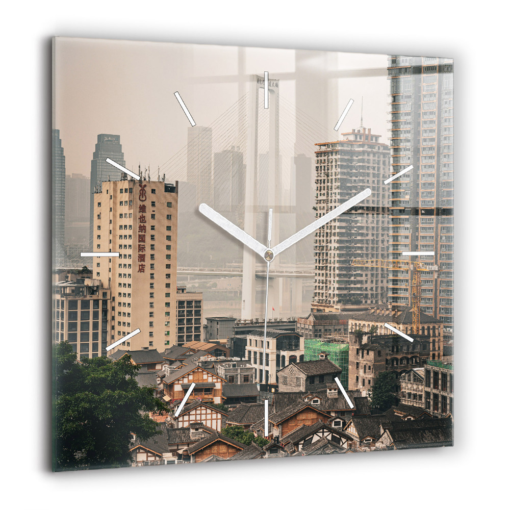 Négyzet alakú üvegóra 60x60 Csungking óvárosa