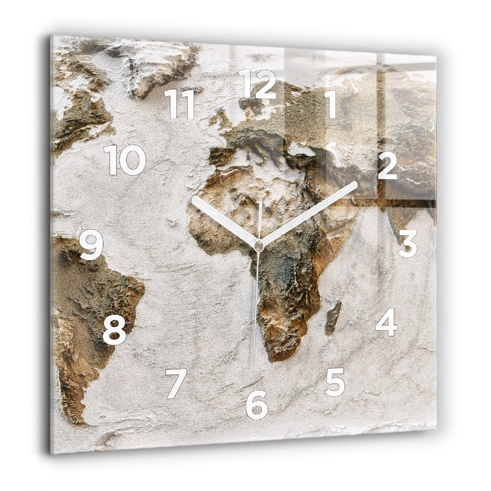 Szögletes fali üvegóra 60x60 Régi világtérkép