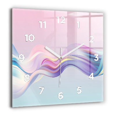 Szögletes üvegóra 60x60 Hullámok pasztell absztrakciója