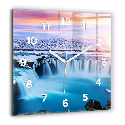 Szögletes fali üvegóra 60x60 Godafoss vízesés Izland
