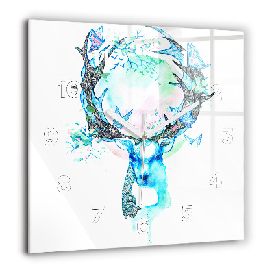 Szögletes fali üvegóra 60x60 Illusztráció egy szarvas