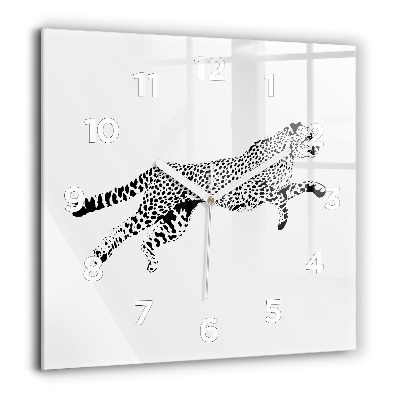 Szögletes fali üvegóra 60x60 Egy párduc sziluettje