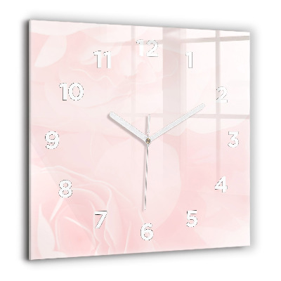 Szögletes üvegóra 60x60 Virágzó rózsák