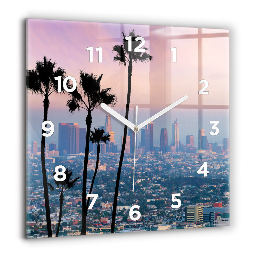 Szögletes fali üvegóra 60x60 Los Angeles-i naplemente