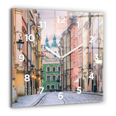 Négyzetes üvegóra 60x60 Varsó óvárosa