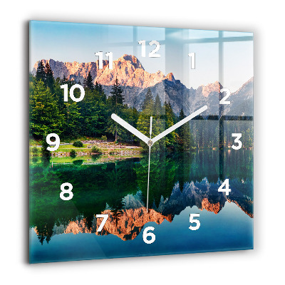 Négyzetes üvegóra 60x60 Tavas táj