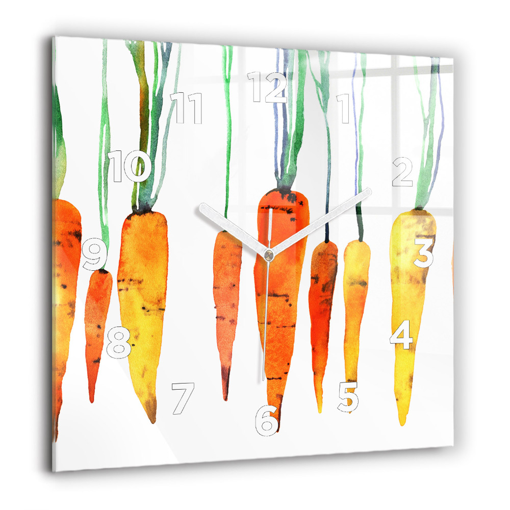 Szögletes üvegóra 60x60 A sárgarépa illusztrációja