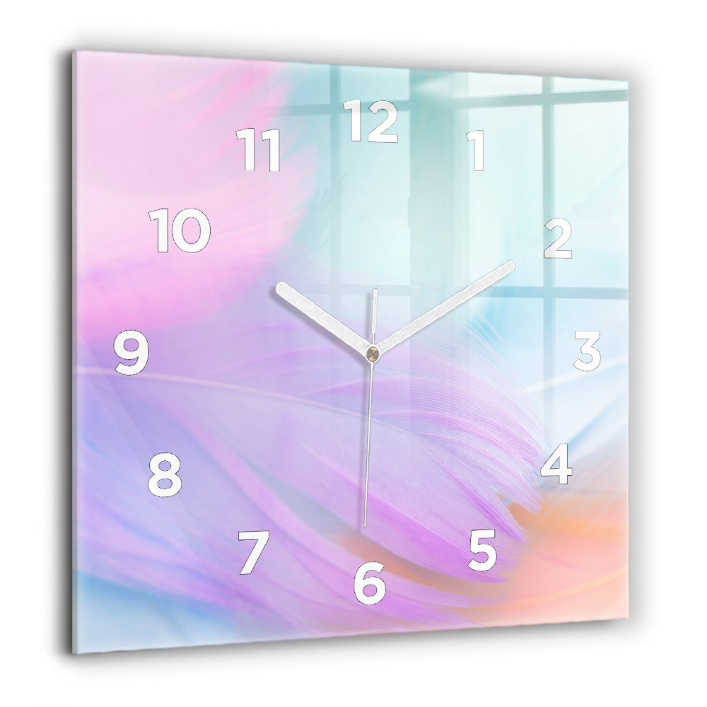 Szögletes fali üvegóra 60x60 Színes tollak