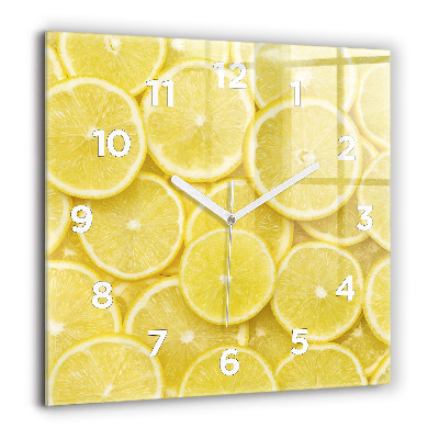 Szögletes üvegóra 60x60 Citromszeletek