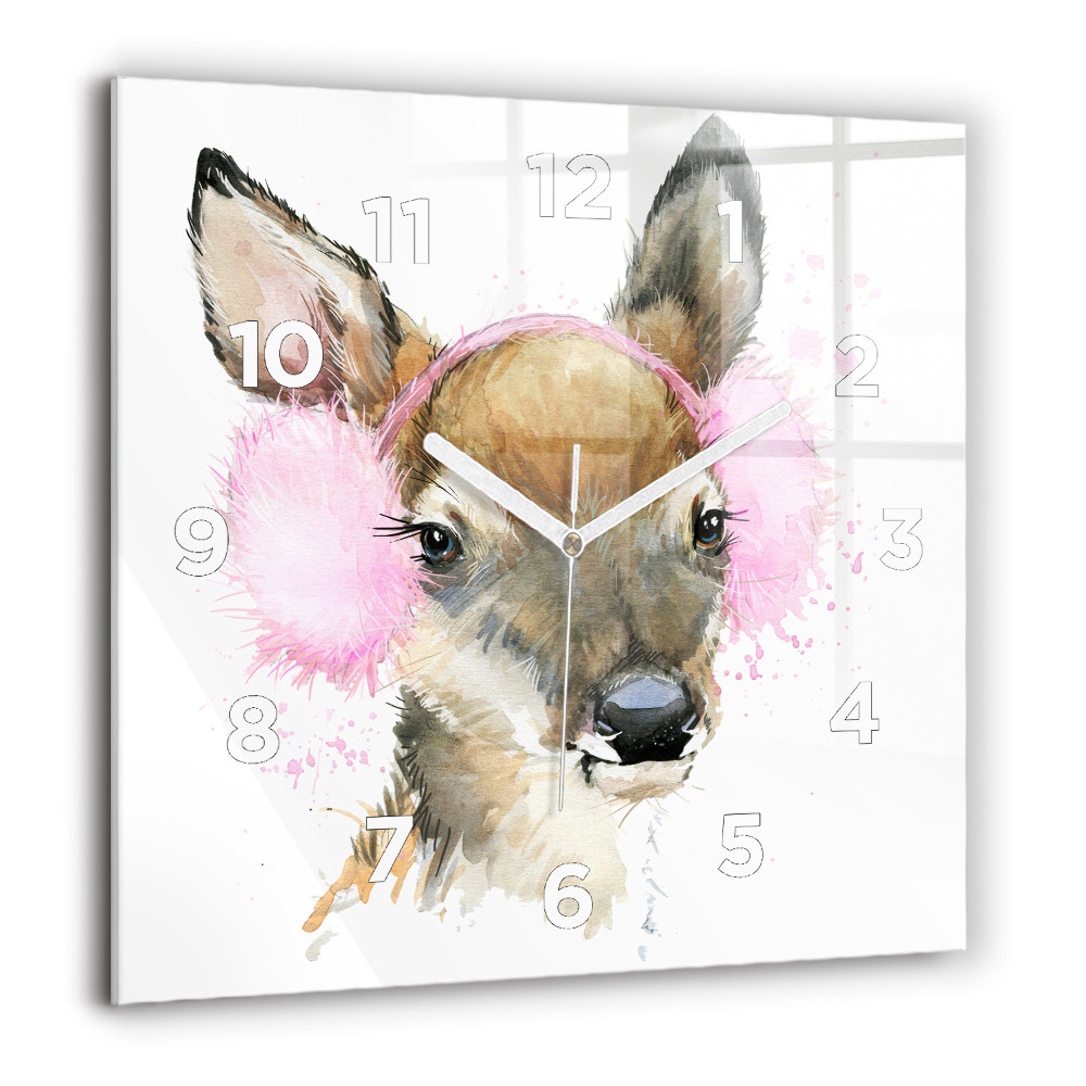 Szögletes fali üvegóra 60x60 Erdei szarvas