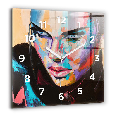 Négyzet alakú üvegóra 60x60 Női portré