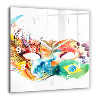 Szögletes üvegóra 60x60 Kultúra - Brazília zászlaja