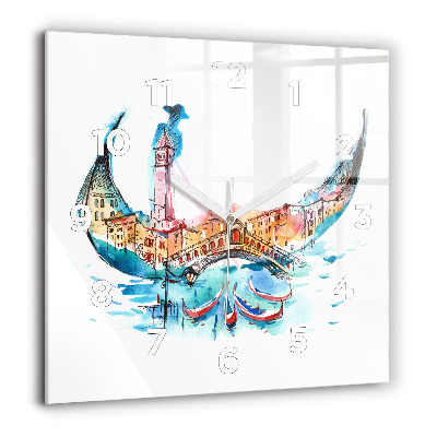 Négyzetes üvegóra 60x60 Olaszország - A velencei gondola