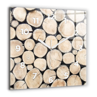 Négyzetes üvegóra 60x60 Vágott fatörzs