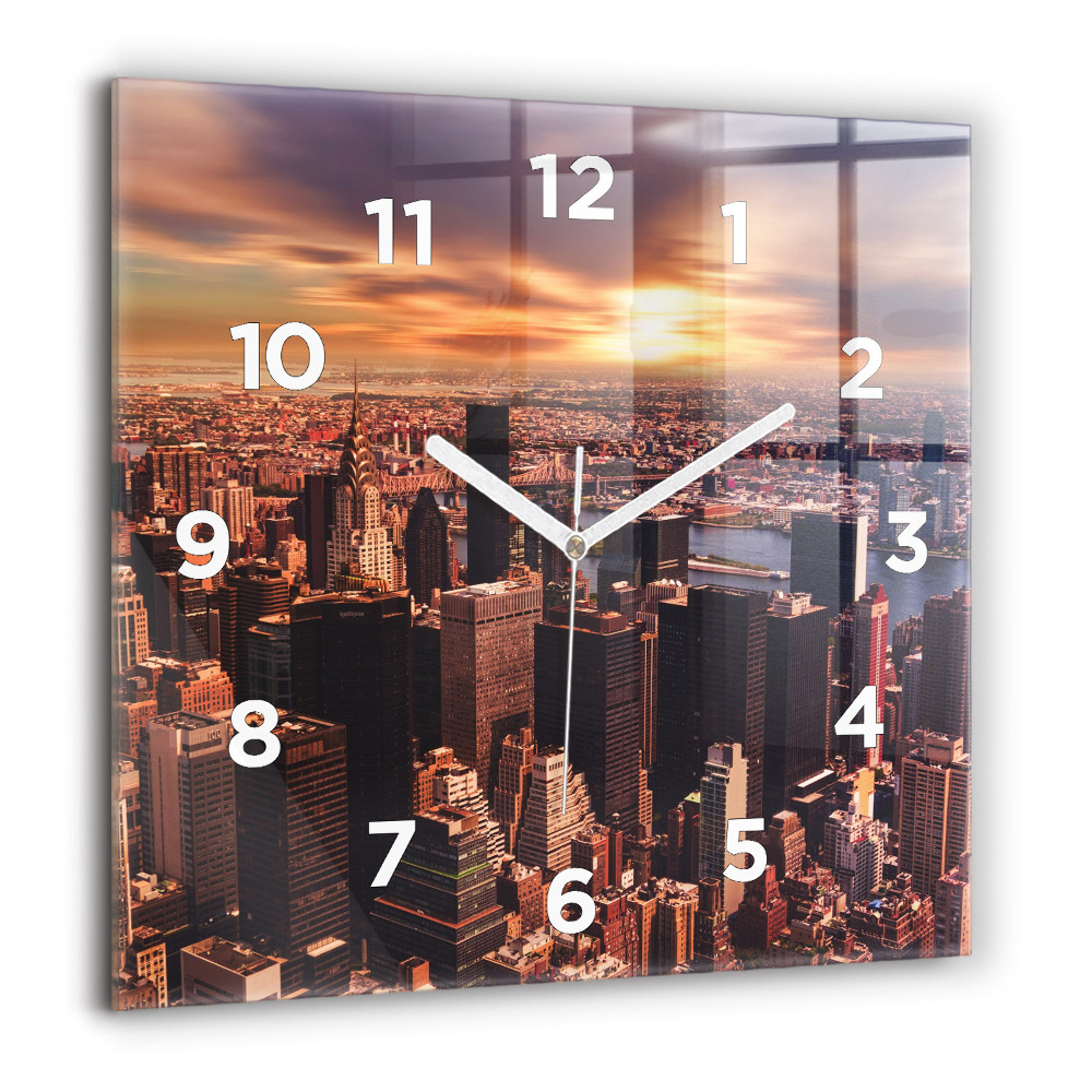 Négyzetes üvegóra 60x60 A város nyugati panorámája