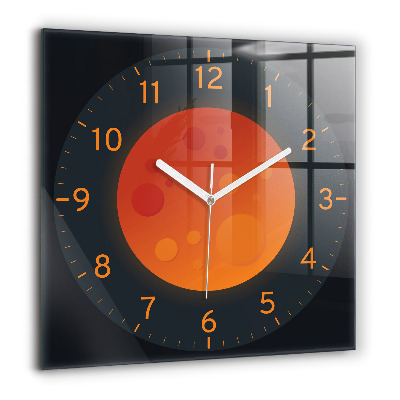 Szögletes üvegóra 60x60 telihold