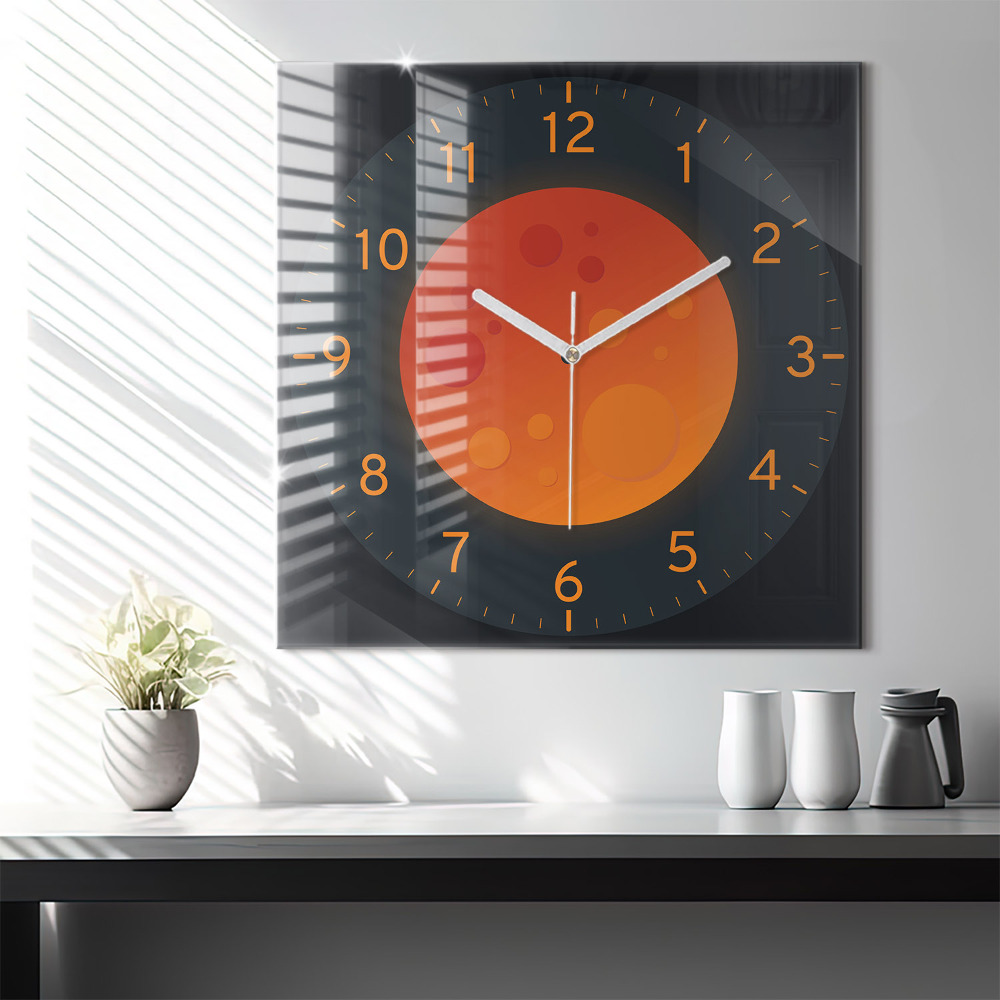 Szögletes üvegóra 60x60 telihold