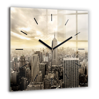 Négyzet alakú üvegóra 60x60 New York-i tornyok